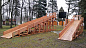 Деревянная зимняя горка MoyDvor Swan-3 скат 9,4 метра