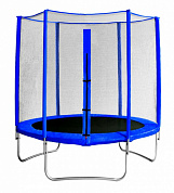 батут  кмс trampoline 8 футов с защитной сеткой синий