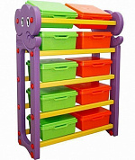 стеллаж для хранения игрушек с крышками happy box jm-809d 5 секций