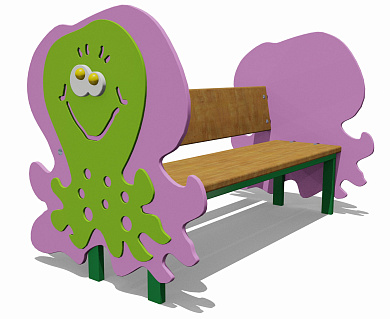 скамейка детская медуза 26017 для игровой площадки