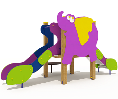 горка двойная слоненок 08211.24 для детской площадки