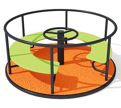 карусель 04421 с полом из резиновой крошки для детской площадки