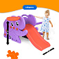 Детская горка Happy Box 706-B Elephant Slite с баскетбольным кольцом футбольными воротами