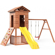 детская деревянная площадка можга спортивный городок избушка сг-и-р923 с широким скалодромом крыша дерево