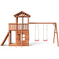 Детская деревянная площадка Можга Спортивный городок СГ3-Р912-Р946-Д с качелями, домиком и балконом крыша дерево