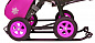 Санки-коляска SNOW GALAXY City-1-1 Мишка в красном в очках на розовом на больших надувных колёсах