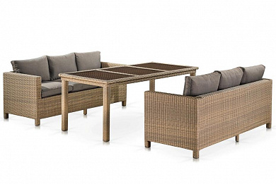 комплект плетеной мебели афина-мебель t365/s65b-w65 light brown
