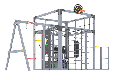 детская деревянная площадка савушка куб-6 серый для дачи