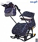 Санки-коляска Snow Galaxy Luxe Круги на больших мягких колесах+сумка+муфта