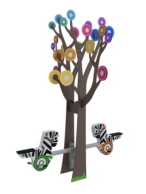 велокачалка - балансир с деревом для детской площадки