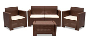 комплект мебели b:rattan nebraska 2 set диван, 2 кресла и стол венге уличный