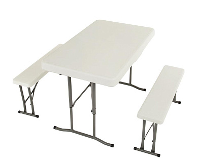 набор: стол складной и 2 складные скамьи в113
