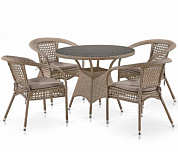 комплект плетеной мебели афина-мебель t220ct/y32-w56 light brown 4pcs