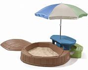 песочница-бассейн step2 со столиком с крышкой и зонтом