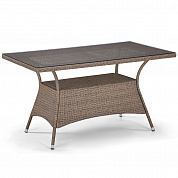 плетеный стол афина-мебель t198b-w56-140x80 light brown