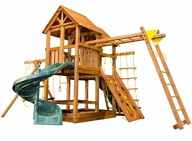 детская площадка playgarden skyfort ii со спиральной горкой и рукоходом pg-pkg-sf05