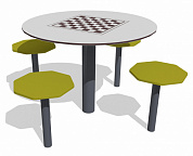 стол со стульчиками с шахматами мг 2005 для игровой площадки