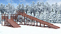 Деревянная зимняя горка CustWood Winter W-11 c двумя скатами 10 и 4,3 метра